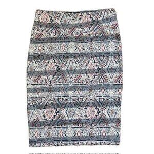 NWT Lularoe Women's Cassie Boho Pattern Pencil Skirt, Medium
